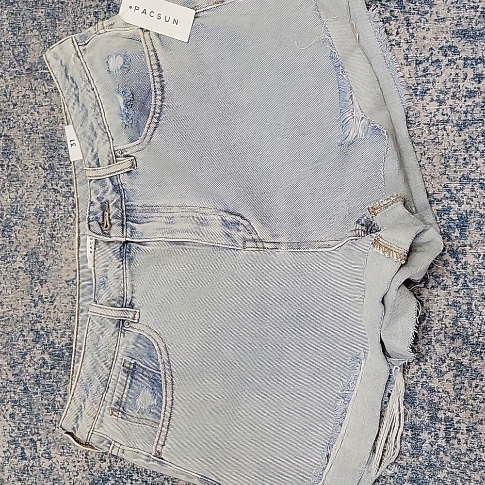 PacSun Women's Faded Blue Denim Shorts